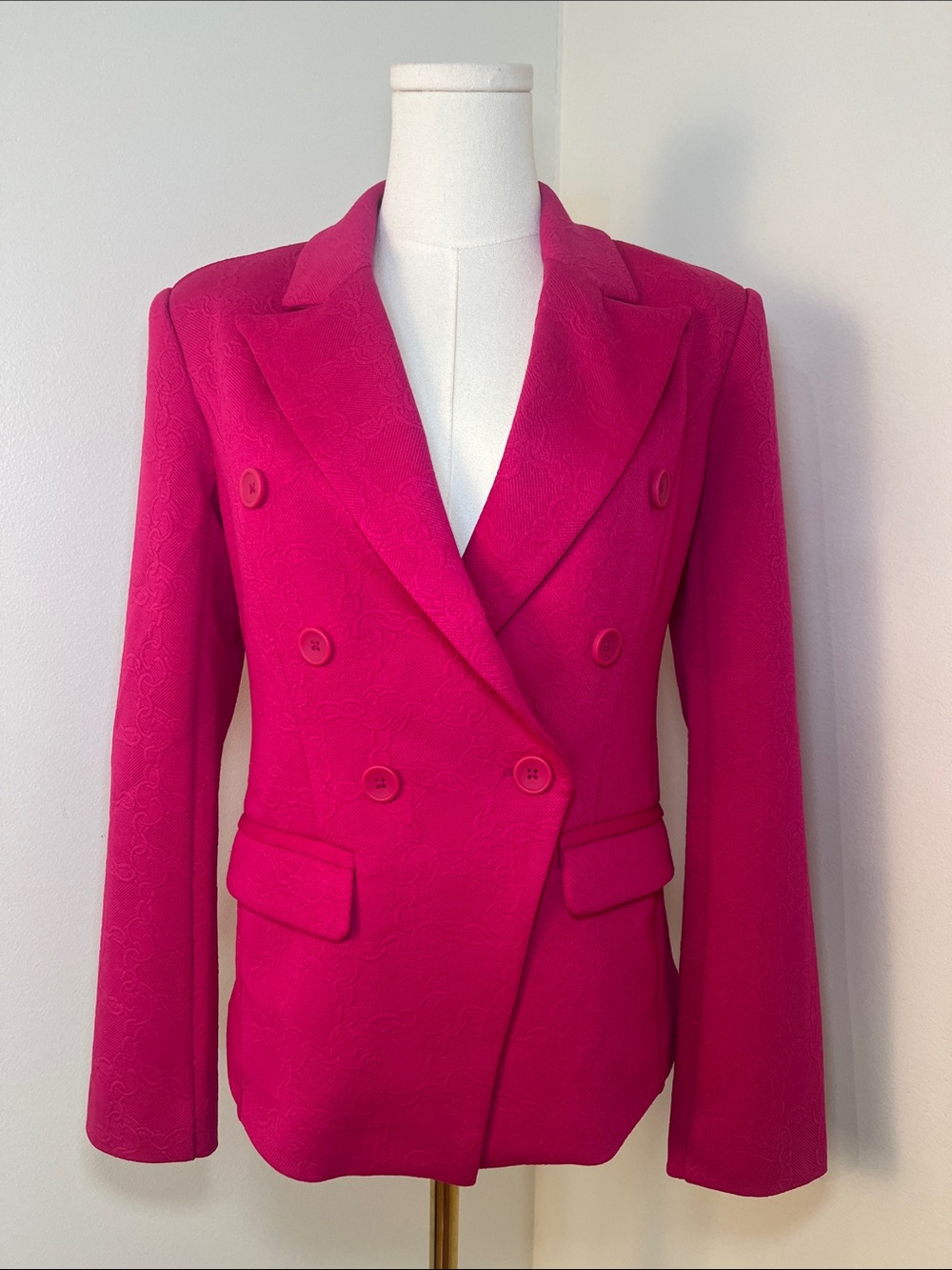 Badgley Mischka Fuchsia Double-Breasted Blazer Jacket